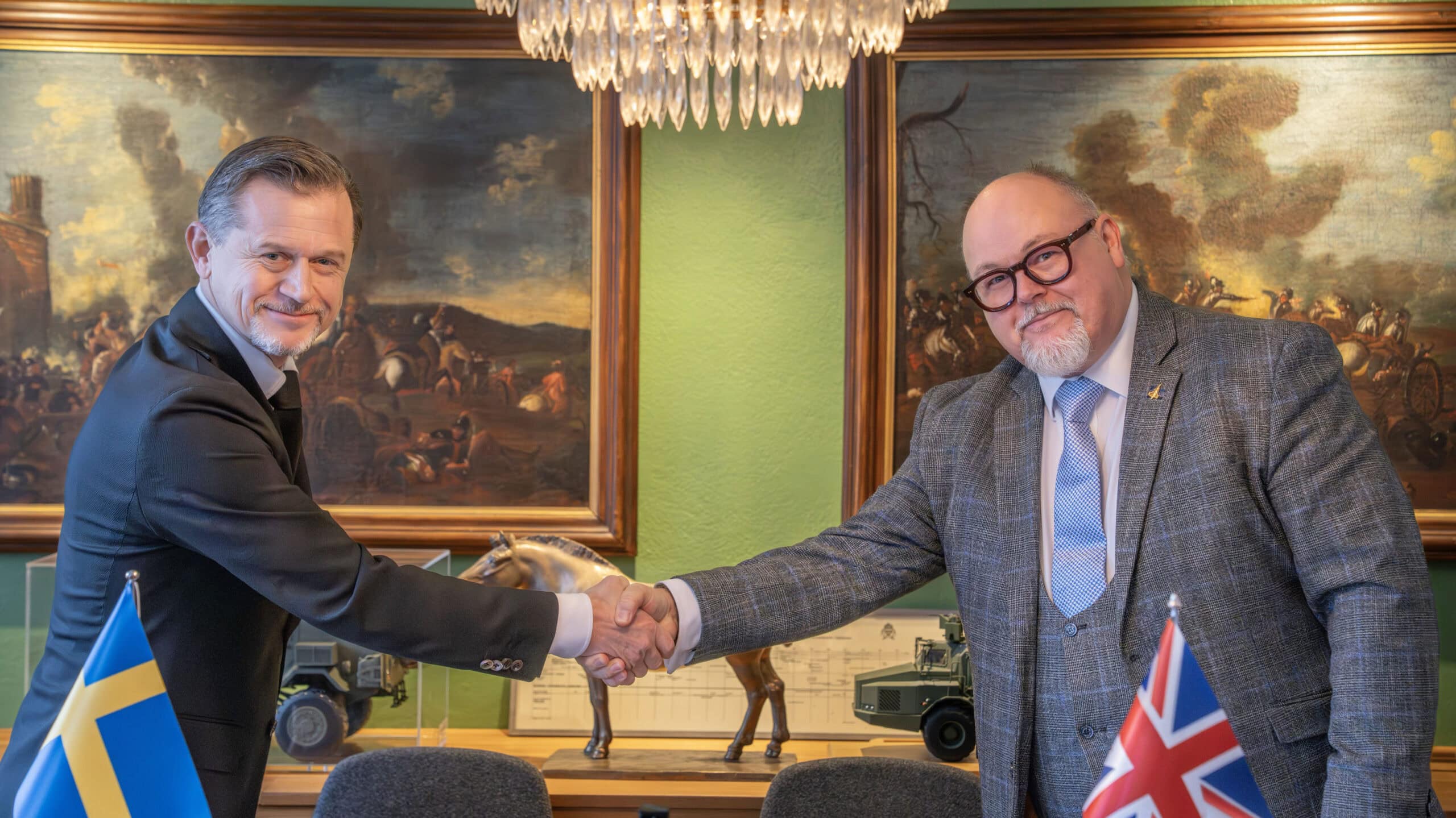 Per Öhrstedt, Deputy Director Naval Systems Division (L) and Peter Backstrom, MBDA sales director Nordic region (R), image courtesy of FMV.