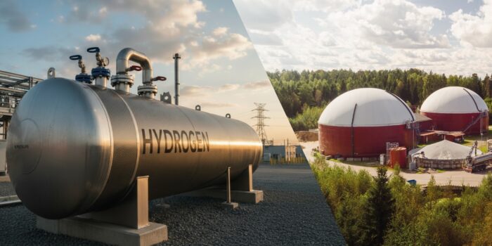 Biogasanläggning och hydrogentank