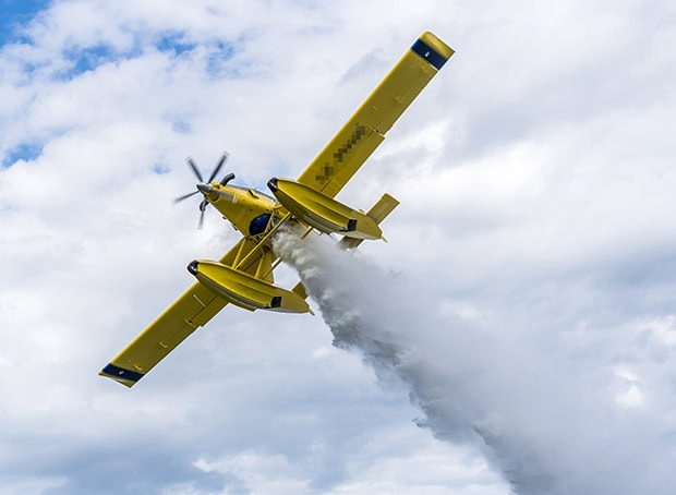 Skopande flygplan. Foto: SAAB AB/Jörgen Ericsson