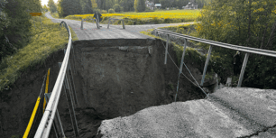 Bortspolad väg Foto: Trafikverket