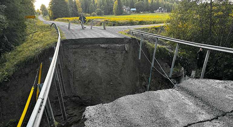 Bortspolad väg Foto: Trafikverket