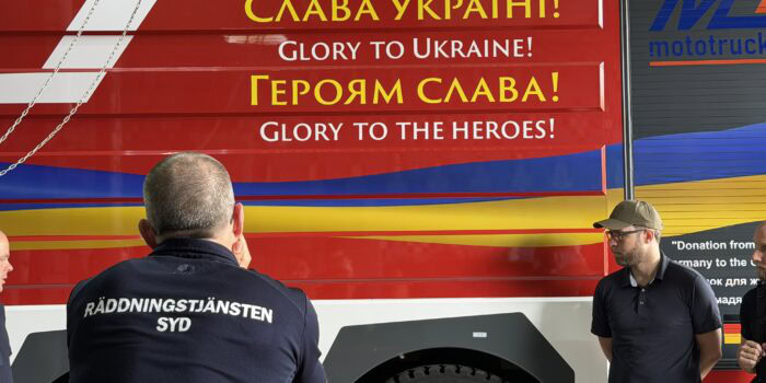Svensk räddningstjänstpersonal på platsbesök i Ukraina