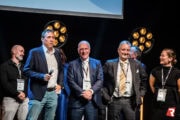 Från vänster: Alain Staron (VD och grundare av Artifeel), Roland Pacerek (Samordnare Fordonshinder Säkerhet, HVM & CT, Trafikkontoret, Stockholms Stad), Fredrik Boye (VD Dipar AB), Anna Wenman (Enhetschef Trafikkontoret, Stockholms Stad)