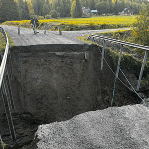 Bortspolad väg Foto: Trafikverket